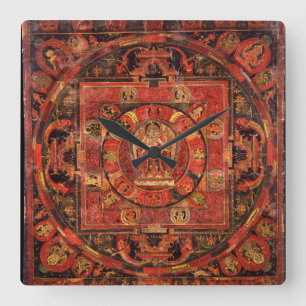 Buddhist Mandala från Compassion Fyrkantig Klocka