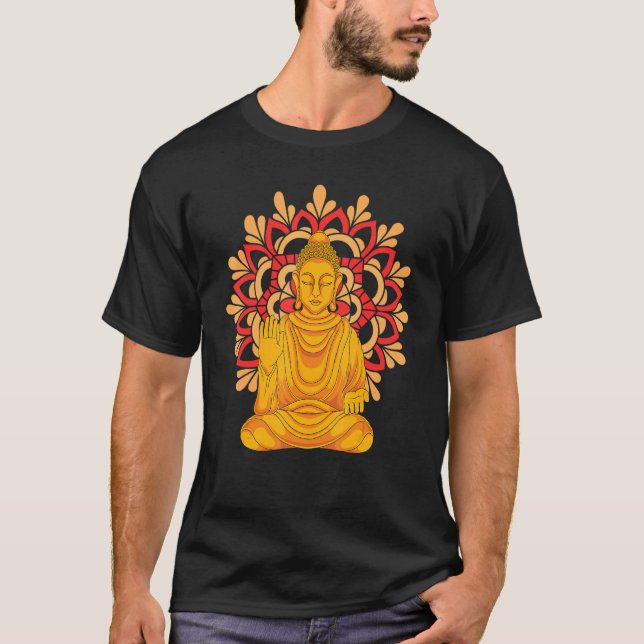 Buddhist Mandala Spiritual Meditation Zen Buddhism T Shirt (Framsida)