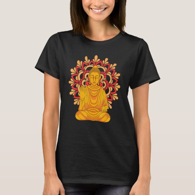 Buddhist Mandala Spiritual Meditation Zen Buddhism T Shirt (Framsida)