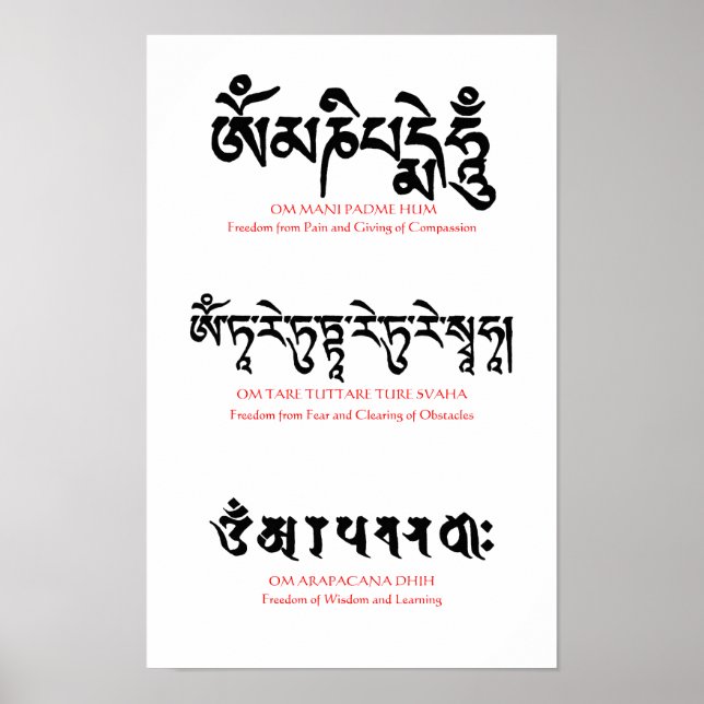 Buddhist Mantra Poster (Framsidan)
