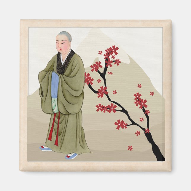 Buddhist Munk Magnet (Framsidan)