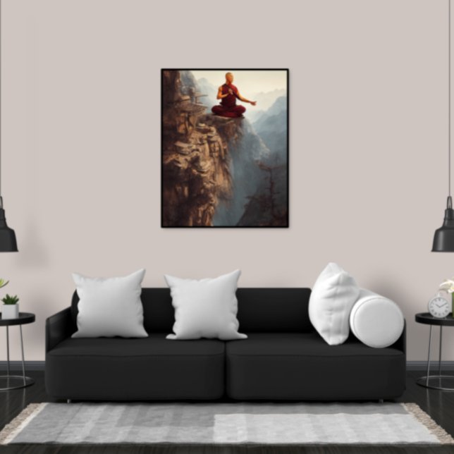 Buddhist Munk Meditating Poster (Skapare uppladdad)