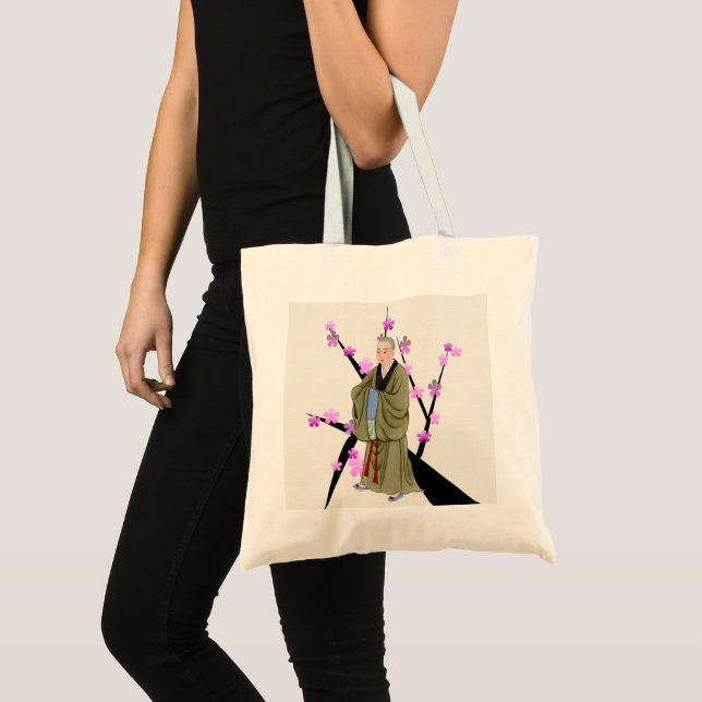 Buddhist Munk Tote Bag Tygkasse (Framsida (produkt))