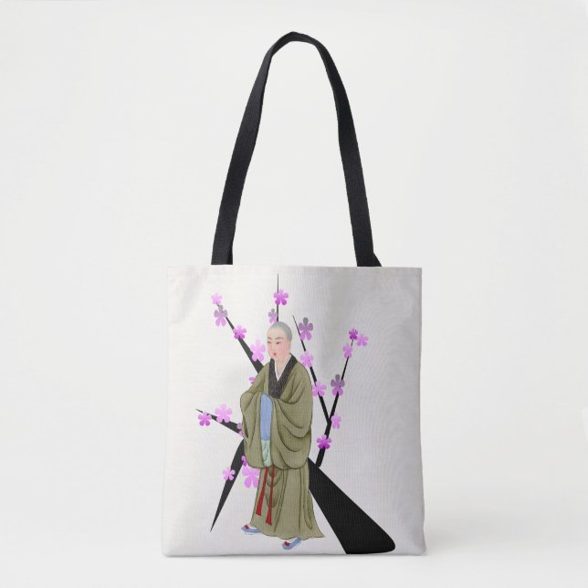 Buddhist Munk Tote Bag Tygkasse (Framsida)