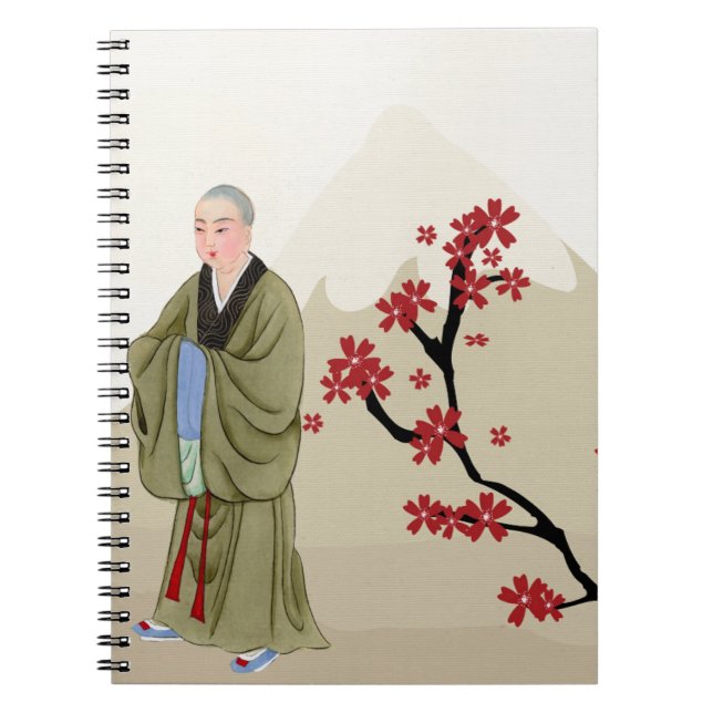 Buddhist Munk Womans bärbara dator Anteckningsbok (Framsidan)