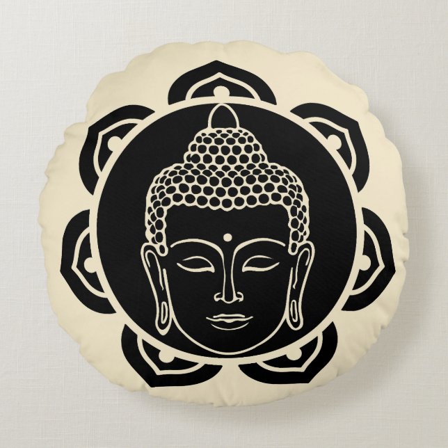 Buddhist Nirvana-dagen Rund Kudde (Framsidan)