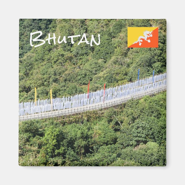 Buddhist Prayer Flaggor - Bhutan Magnet (Framsidan)