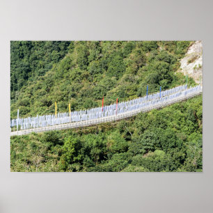 Buddhist Prayer Flaggor - Bhutan Poster