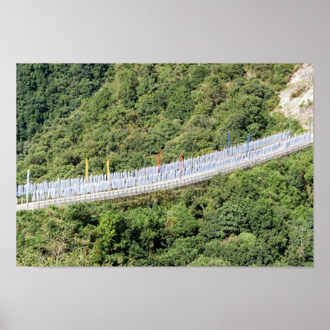 Buddhist Prayer Flaggor - Bhutan Poster (Framsidan)