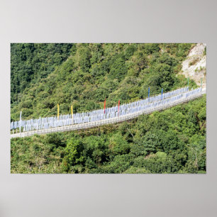 Buddhist Prayer Flaggor - Bhutan Poster