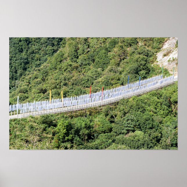 Buddhist Prayer Flaggor - Bhutan Poster (Framsidan)
