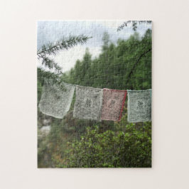 Buddhist Prayer Flaggor i Tuva puzzle Pussel