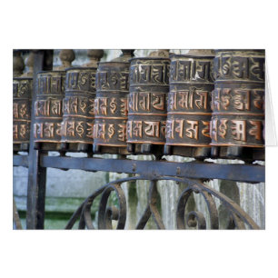 BUDDHIST PRAYER HJUL, NEPAL HÄLSNINGSKORT