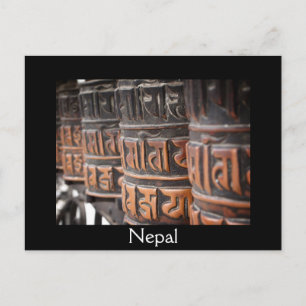 Buddhist prayer hjul svarta textvykort vykort