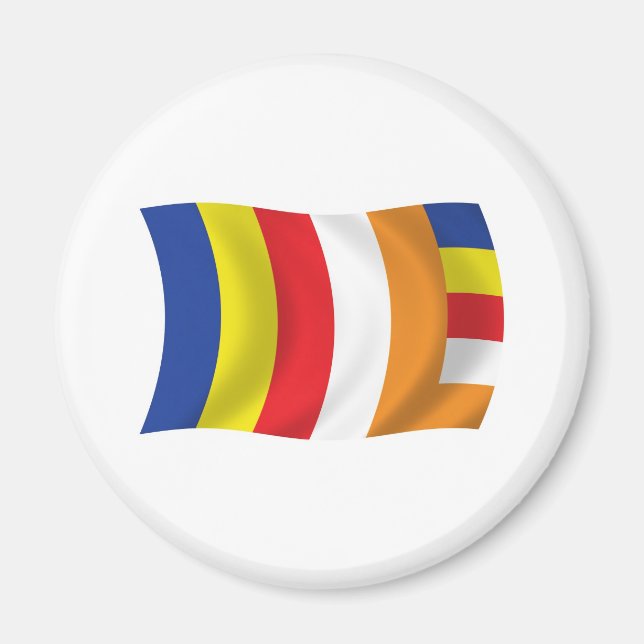 Buddhist Religion Flagga Magnet (Framsidan)
