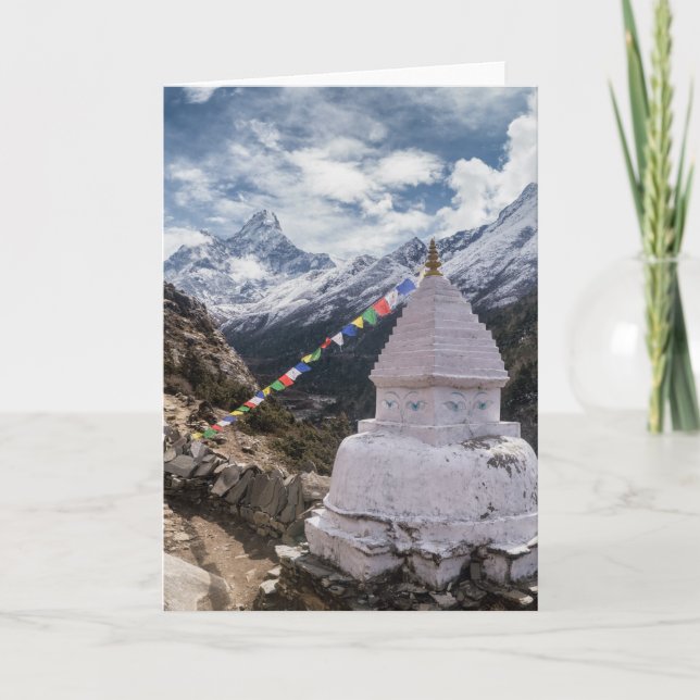 Buddhist Shrine & Prayer Flaggor, Himalaybergen Kort (Framsida)
