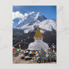 Buddhist Shrine & Prayer Flaggor, Himalaybergen Vykort