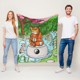 Buddhist Tabby Meditation Cat Fleecefilt