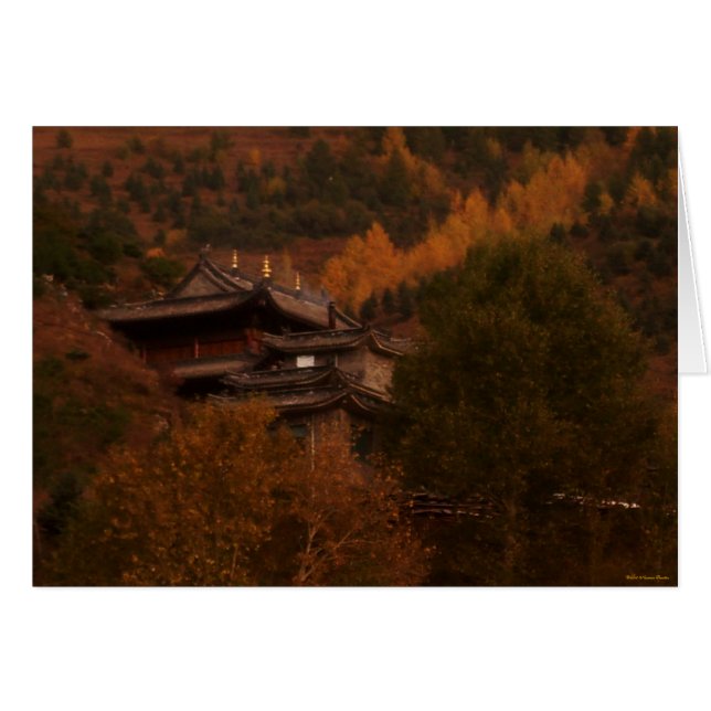 Buddhist-Temple-kort Hälsningskort (Framsidan Horizontal)