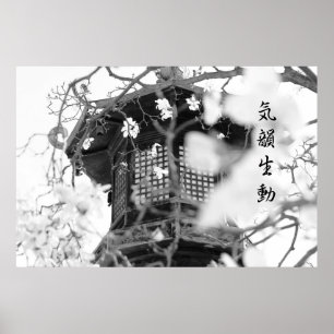 Buddhist-templet Ornate Lamp Post Grace Dignity B& Poster