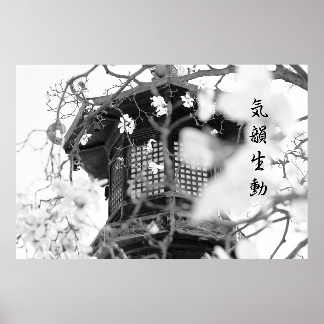 Buddhist-templet Ornate Lamp Post Grace Dignity B& Poster (Framsidan)