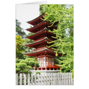Buddhist Wooden Pagoda Hälsningskort