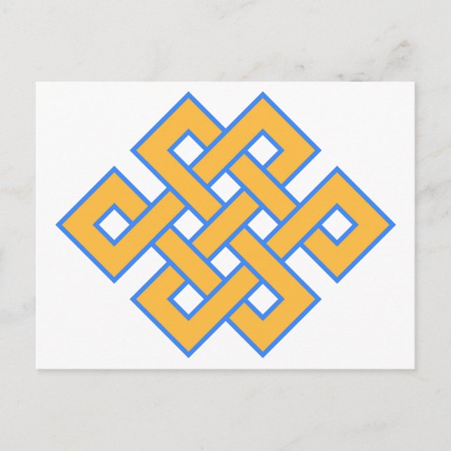 Buddhistisk ändlös knut Lyrisk symbol Vykort (Framsida)