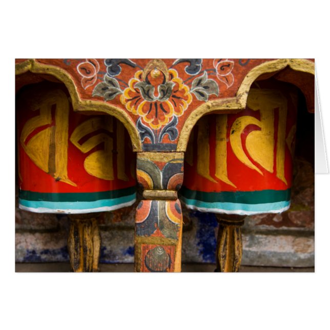 Buddhistisk bönerulle, Bhutan Hälsningskort (Framsidan Horizontal)