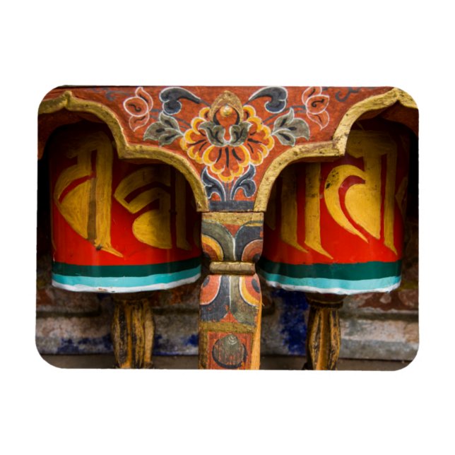 Buddhistisk bönerulle, Bhutan Magnet (Horisontell)