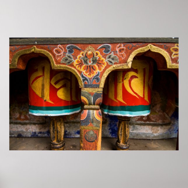 Buddhistisk bönerulle, Bhutan Poster (Framsidan)