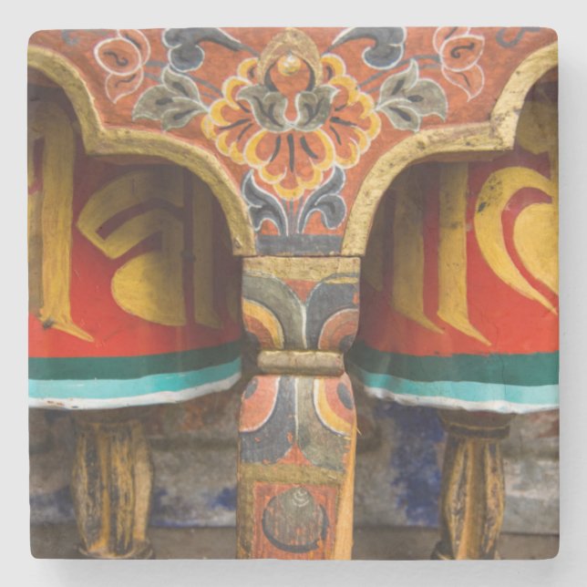 Buddhistisk bönerulle, Bhutan Underlägg Sten (Framsidan)