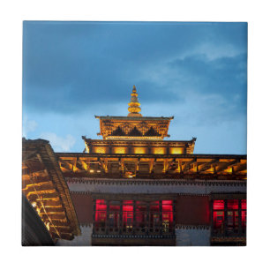 Buddhistisk Dzongtak Kakelplatta