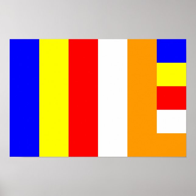 Buddhistisk flagga poster (Framsidan)