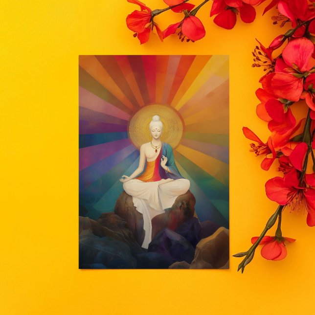 Buddhistisk Gudinna Vit Tara Regnbågsporträtt Kons Vykort (Skapare uppladdad)