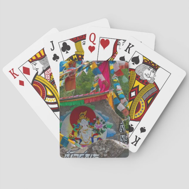 Buddhistisk målning på stenar casinokort (Baksidan)