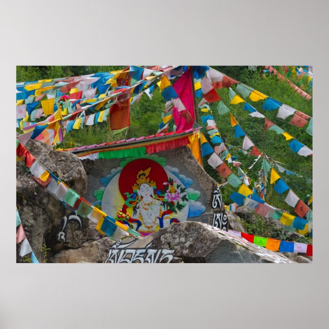 Buddhistisk målning på stenar poster (Framsidan)