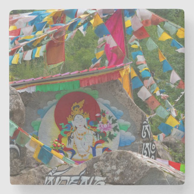 Buddhistisk målning på stenar stenunderlägg (Framsidan)