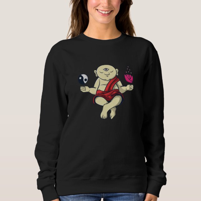 Buddhistisk Munk Zen Meditation Buddha Om Andlighe T Shirt (Framsida)