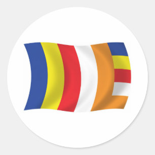 Buddhistisk religionsflagga dekal runt klistermärke
