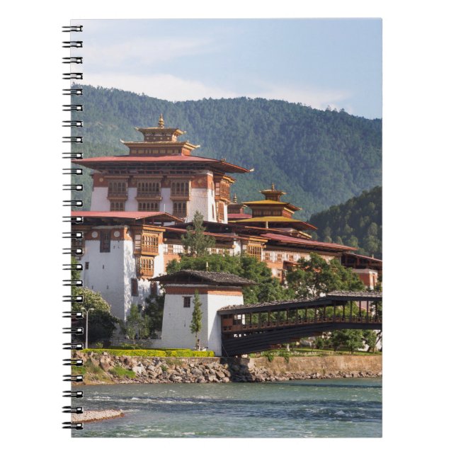 Buddhistisk tempel vid flod anteckningsbok med spiral (Framsidan)