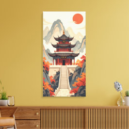 Buddhistisk tempelduktryck canvastryck