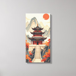 Buddhistisk tempelduktryck canvastryck