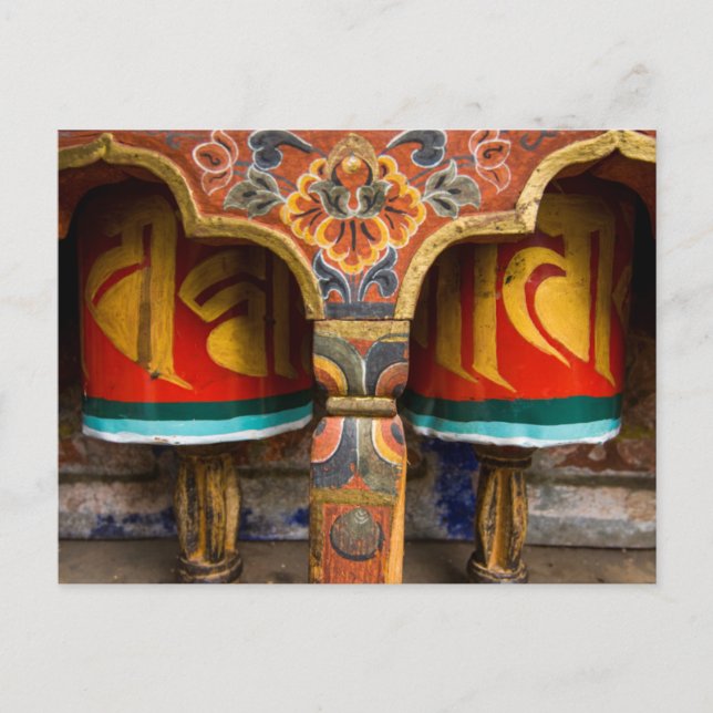 Buddhistiska bönder, bhutan vykort (Framsida)