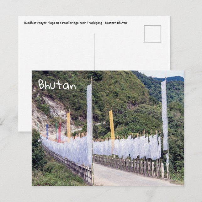 Buddhistiska böneflaggor - Bhutan Vykort (Fram/baksida)