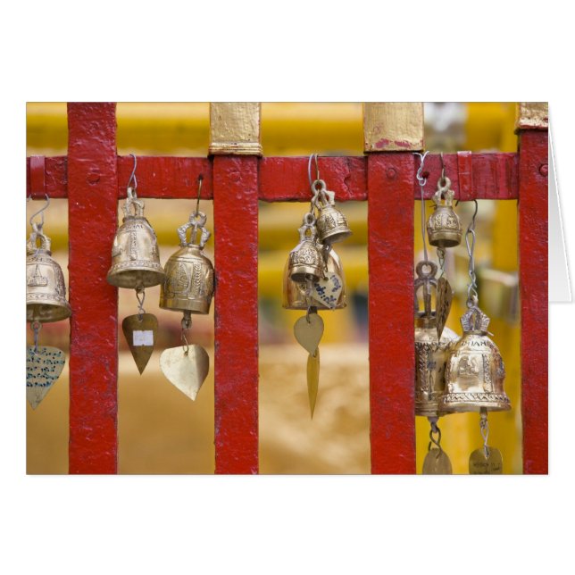 Buddhistiska klockor vid Doi Suthep-templet Hälsningskort (Framsidan Horizontal)