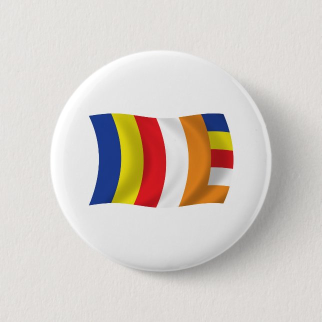 Buddhistiska Religionsflagga Knapp (Framsida)