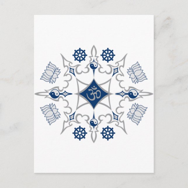 Buddhistiska stamsymboler vykort (Framsida)