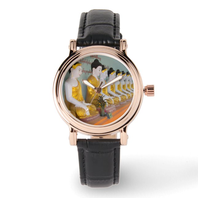 Buddhistiska statyer i Umin Thounzeh Armbandsur (Framsida)