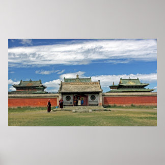 Buddhistiska tempel vid Erdene Zuu, Monglia Poster