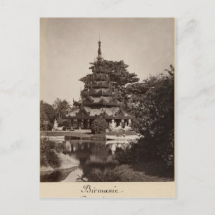 Buddhistiska vilohus, Moulmein, Burma, c.1875 Vykort